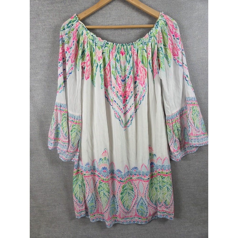 Lilly Pulitzer M Colorful Nevis Dress Coconut Coast Lined Boho Cruise Flowy